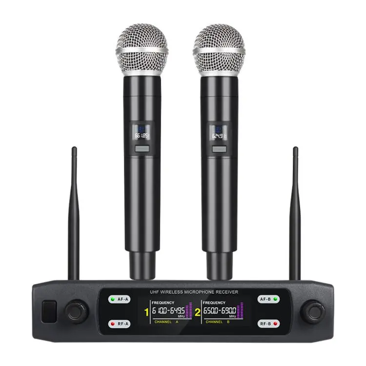 V8 1 to 2 VHF Wireless Handheld Microphone(Black)