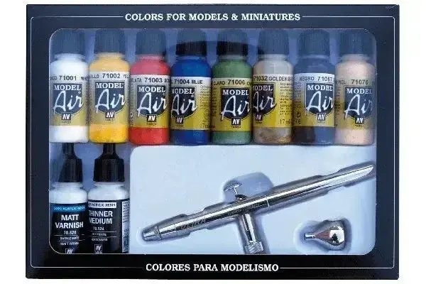 VALLEJO AIRBRUSH SET WITH BASICS COLORS 10X17ML