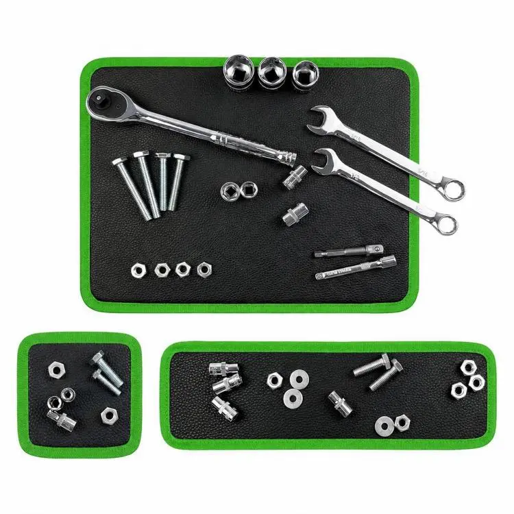Vegan Leather Magnetic Tools Storage Pad 3 Pcs(Green)