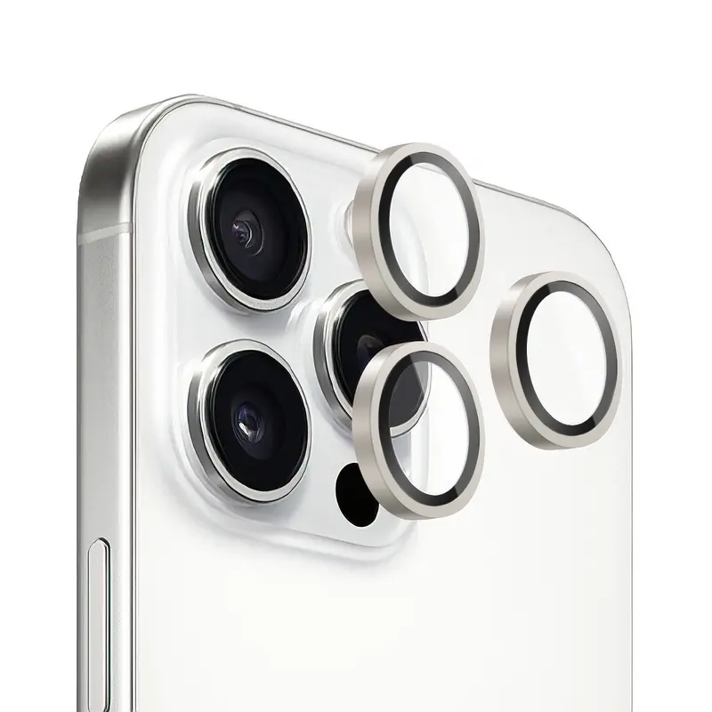 Verres Caméra Métalliques Argent pour iPhone 16 Pro