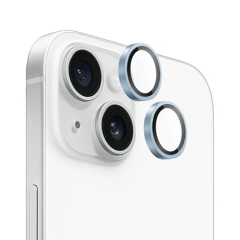 Verres Caméra Métalliques Bleu pour iPhone 15