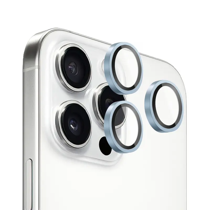 Verres Caméra Métalliques Bleu pour iPhone 16 Pro