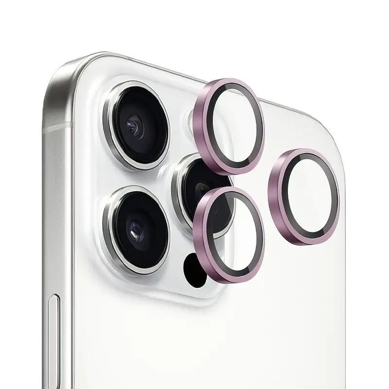 Verres Caméra Métalliques Rose pour iPhone 16 Pro