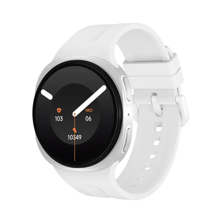 W9 Mini 1.29 inch IPS Round Screen Foreign Language Version Smart Watch Supports Blood Glucose Testing(White)