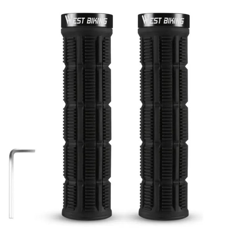 WEST BIKING Anti-Slip and Shock-Absorbing Bicycle Grips(Black)