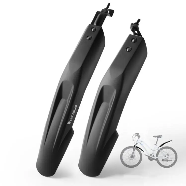 WEST BIKING Extra Wide & Long Mountain Bike Fenders, Full Coverage Mud Guards for 20 22 24 Inch Bicycles(Black)