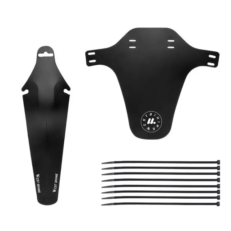 WEST BIKING YP0714043 Bicycle Front And Rear Fenders MTB Mountain Bike Fork Mudguard(Black)