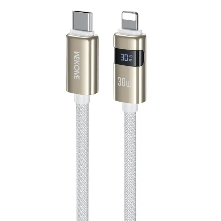 WK WDC-104 Raython 2 Digital Display 30W Type-C to 8 Pin Fast Charging Data Cable, Length