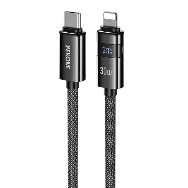 WK WDC-104 Raython 2 Digital Display 30W Type-C to 8 Pin Fast Charging Data Cable, Length