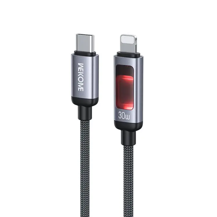 WK WDC-109 30W Intelligent Digital Display Type-C to 8 Pin Fast Charging Data Cable, Length