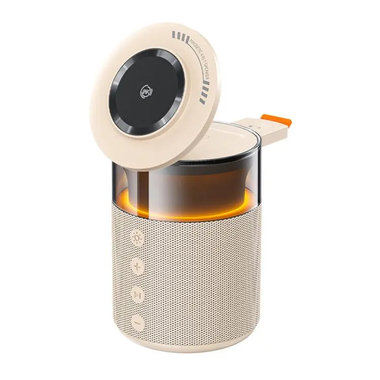 WK WP-U179 Qisone 5 in 1 15W Wireless Charging Bluetooth Speaker with Night Light(Beige)