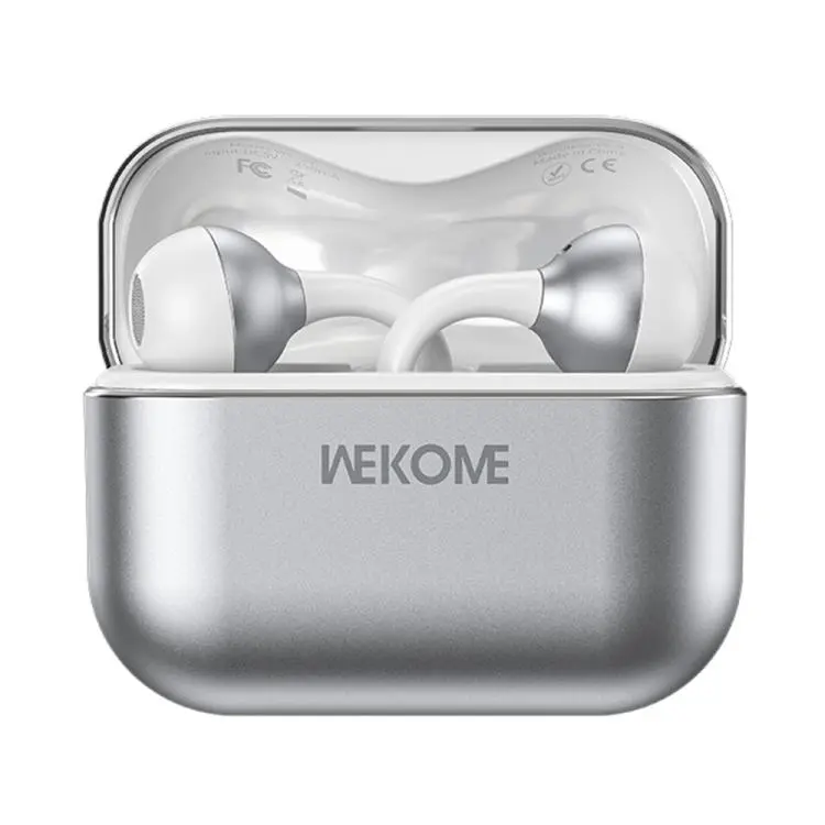 WK WS-37 Kinvoice Series Clip-on Metal Wireless Bluetooth Earphone(Silver)