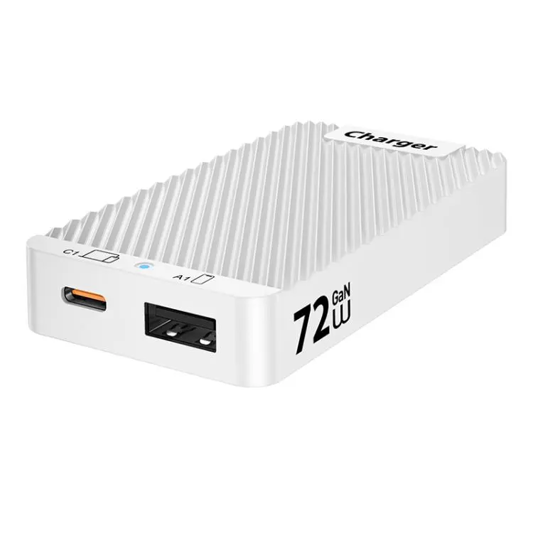 WLX-902 72W Type-C and USB Dual-Port GaN Ultra Thin Card Sized Fast Charger, Plug