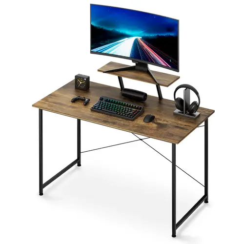 Wooden 47" Computer Gaming Desk Office Workstation Desktop Table w/Monitor Stand