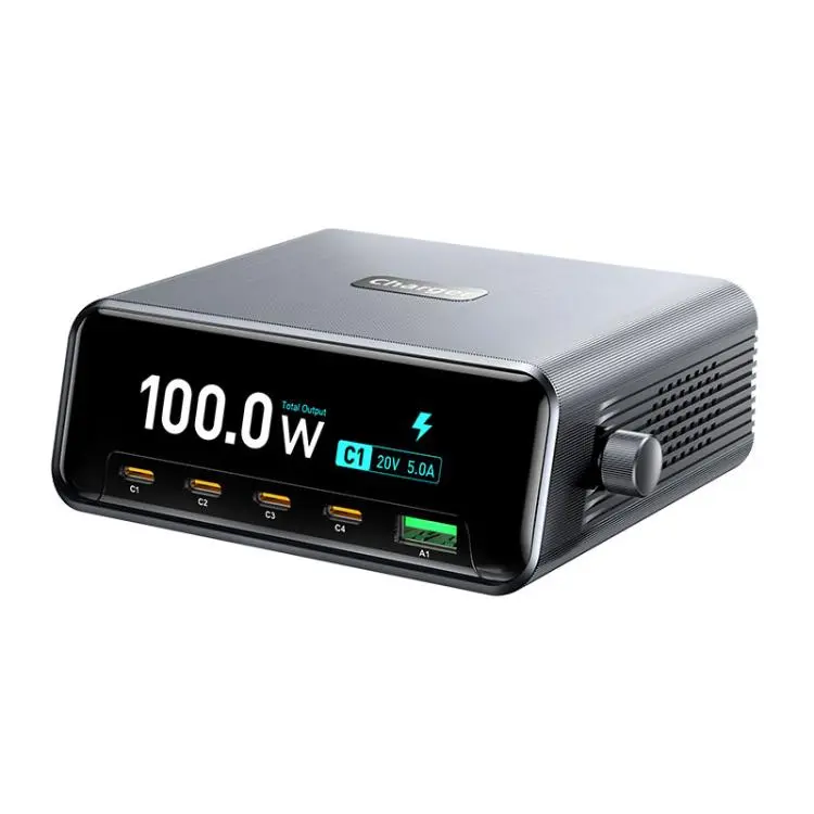 WXL-60D 2.3-inch Smart Display GaN High Power Desktop Charging Station(UK Plug)