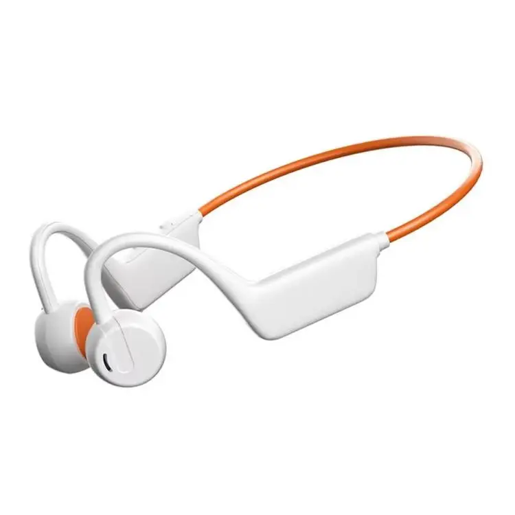 X1 Air-Conduction Bluetooth Earphones Running Exercise Waterproof Over-Ear Earphones(White Orange)