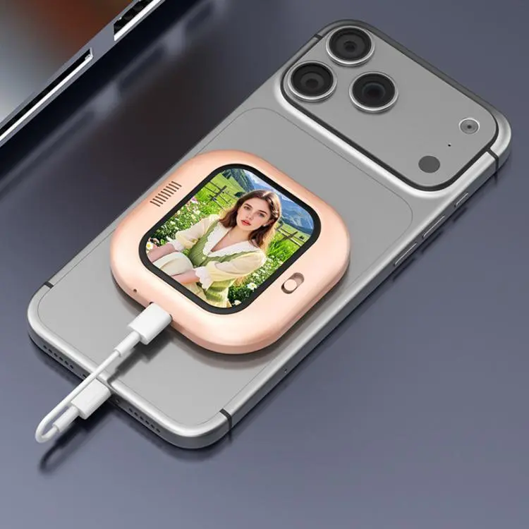 X3 Wired Smartphone Selfie Mirror Magnetic Rear Mounted Selfie Display(Pink)