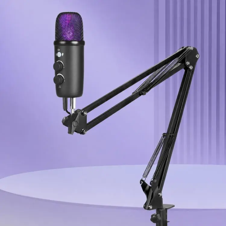 X502 High Sampling USB Condenser Microphone Cantilever Stand Kit(Black)