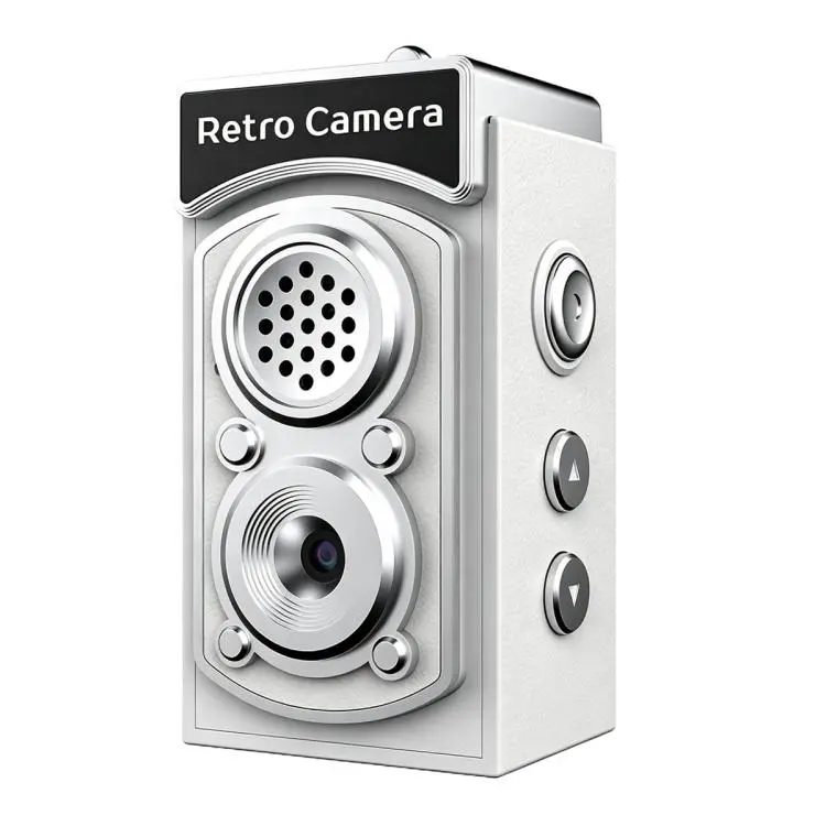 X9 1080P 8MP High Definition Display Mini Retro Thumb Camera(White)