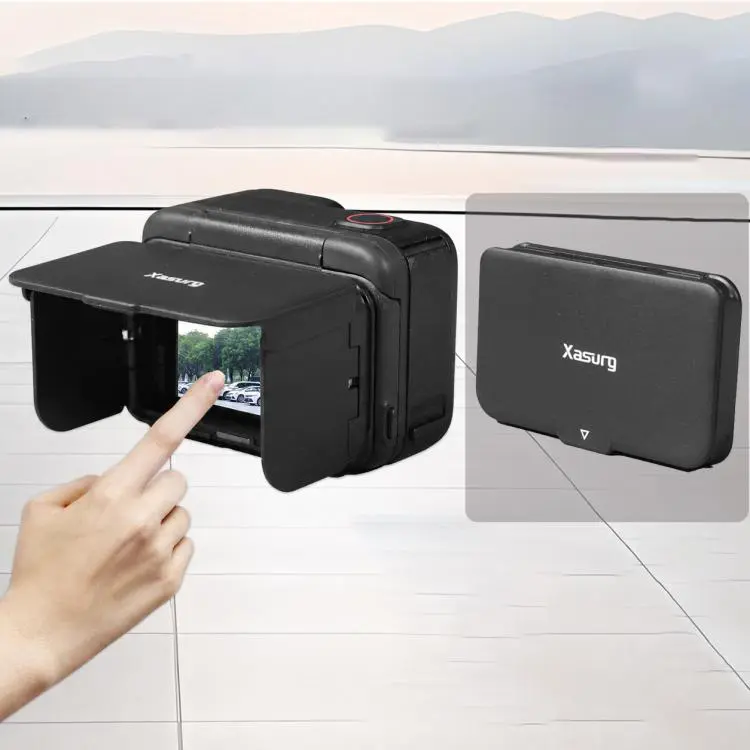 Xasurg Magnetic Sun Hood Foldable Screen Shade For DJI Action 6 / Insta Ace Pro / Ace Pro 2(Black)