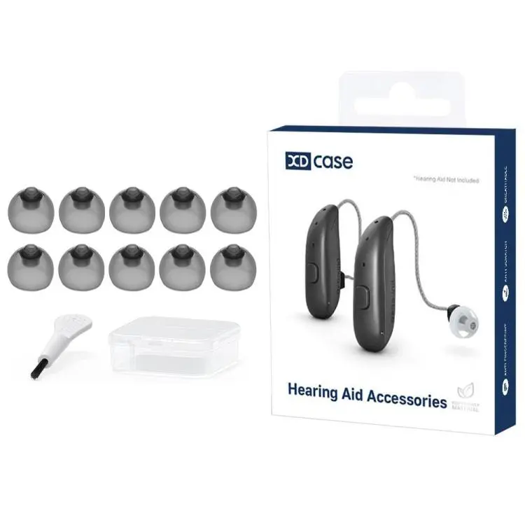 XDcase 10pcs Replacement Silicone Ear Tips Kit for Phonak Hearing Aids, Size