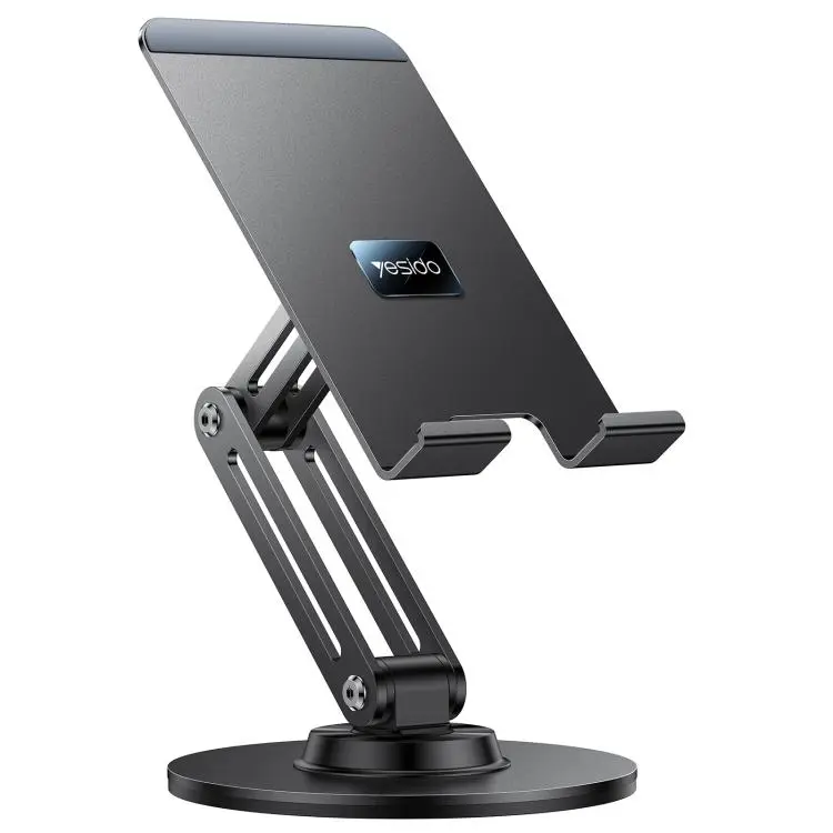 Yesido C302 360 Degree Rotation 3-Axis Foldable Desktop Tablet Phone Holder(Black)