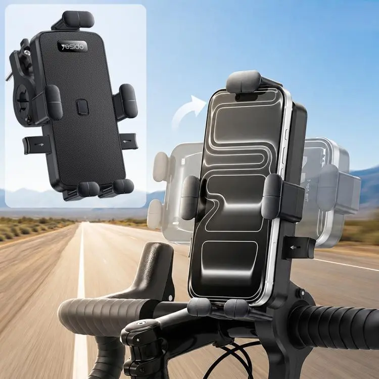 Yesido C336 Bicycle & Motorcycle Rotatable Phone Holder (Black)