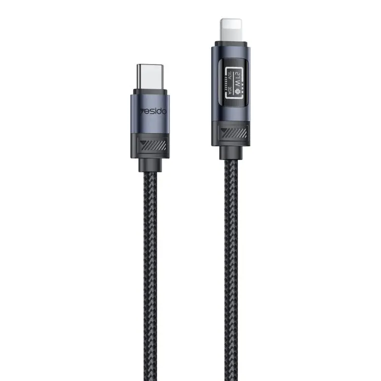 Yesido CA201 27W Type-C to 8 Pin OLED Display Charging Data Cable, Length