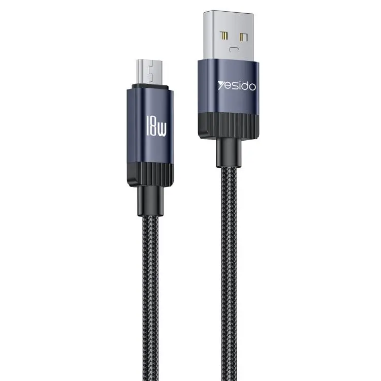 Yesido CA204M 18W USB to Micro USB Braided Data Cable, Length