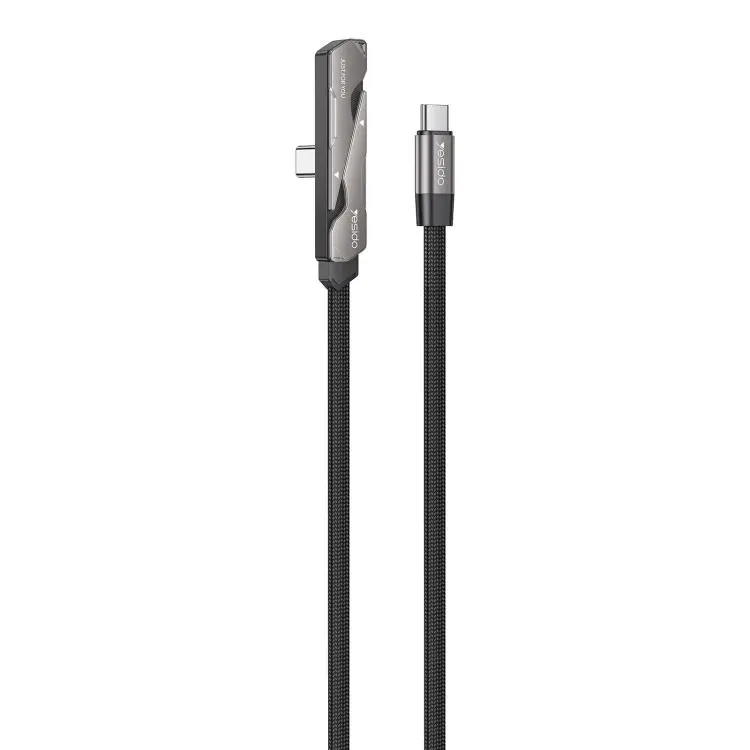 Yesido CA207 60W Type-C to Type-C Elbow Fast Charging Data Cable with Phone Holder, Length
