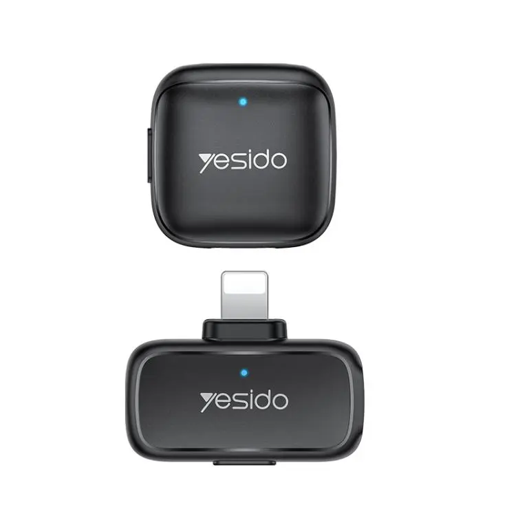 Yesido KR26 Standard Noise Reduction Wireless Lavalier Microphone with 8 Pin Receiver(Black)