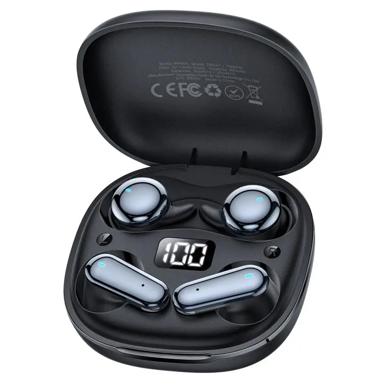 Yesido TWS47 2 in 1 TWS Bluetooth Earphone with LED Battery Display(Black)
