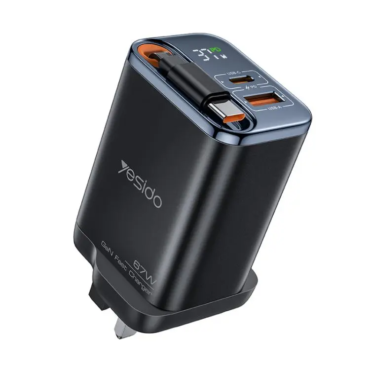 Yesido YC146 67W Fast Charger with Telescopic Type-C Cable, Plug