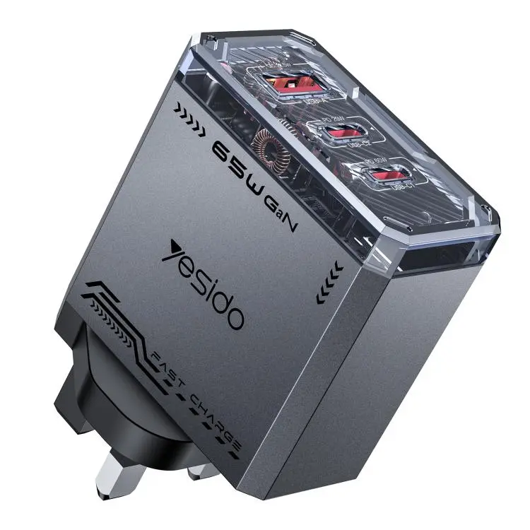 Yesido YC147 65W Mecha GaN Three-port Fast Charger, Plug