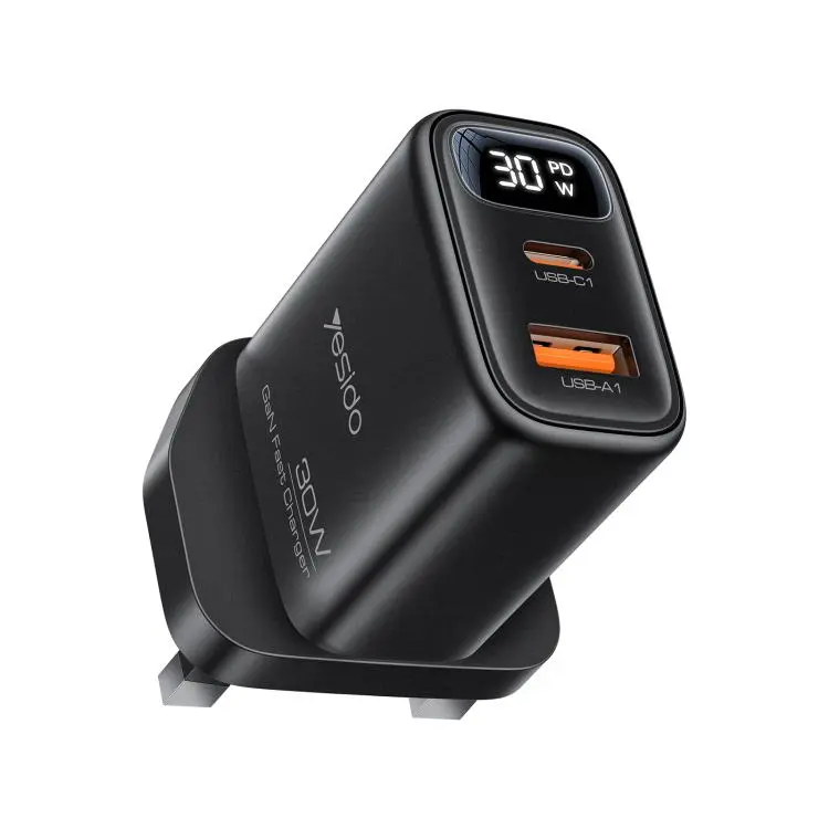Yesido YC164 30W GaN USB / Type-C Fast Charger with Digital Display, Plug