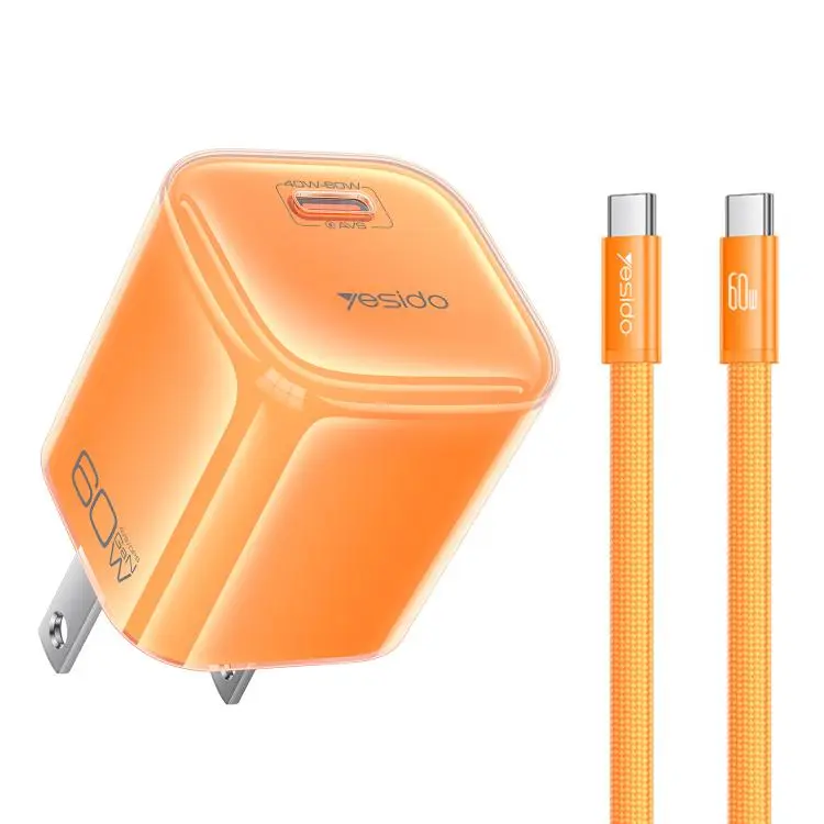 Yesido YC27U Transparent AVS 40-60W USB-C/Type-C Interface Charger, Plug