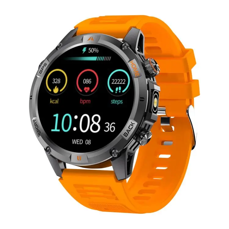 YK15 1.46 inch Round Screen Bluetooth Call GPS Sports Smart Watch(Orange)