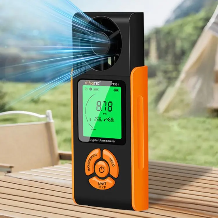 YT331 High Definition Full View Digital Anemometer Supports Temperature and Humidity Measurement