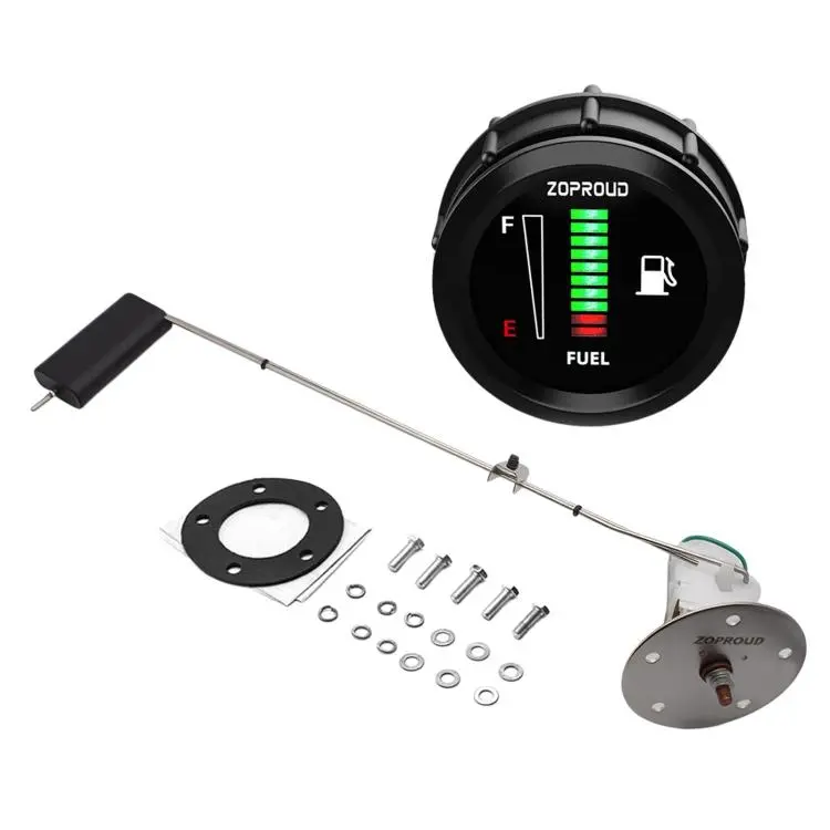 ZOPROUD IS0811FZ 52mm Fuel Tank Gauge 12/24V Modified Car LED Fuel Level Meter, Spec